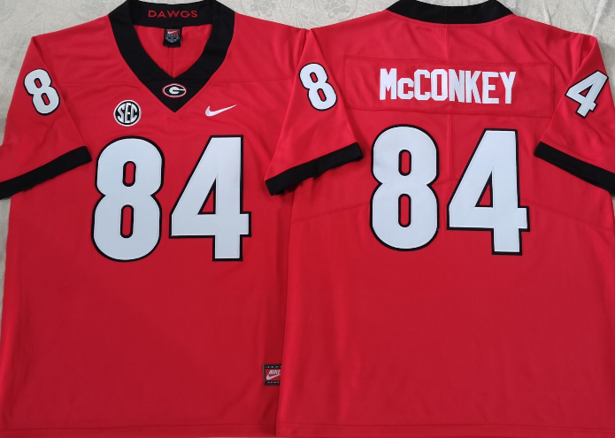 Men's Georgia Bulldogs Ladd McConkey #84 Red Jersey